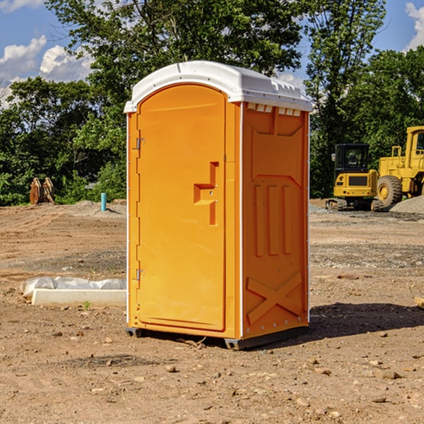 how often are the portable restrooms cleaned and serviced during a rental period in Pine CO